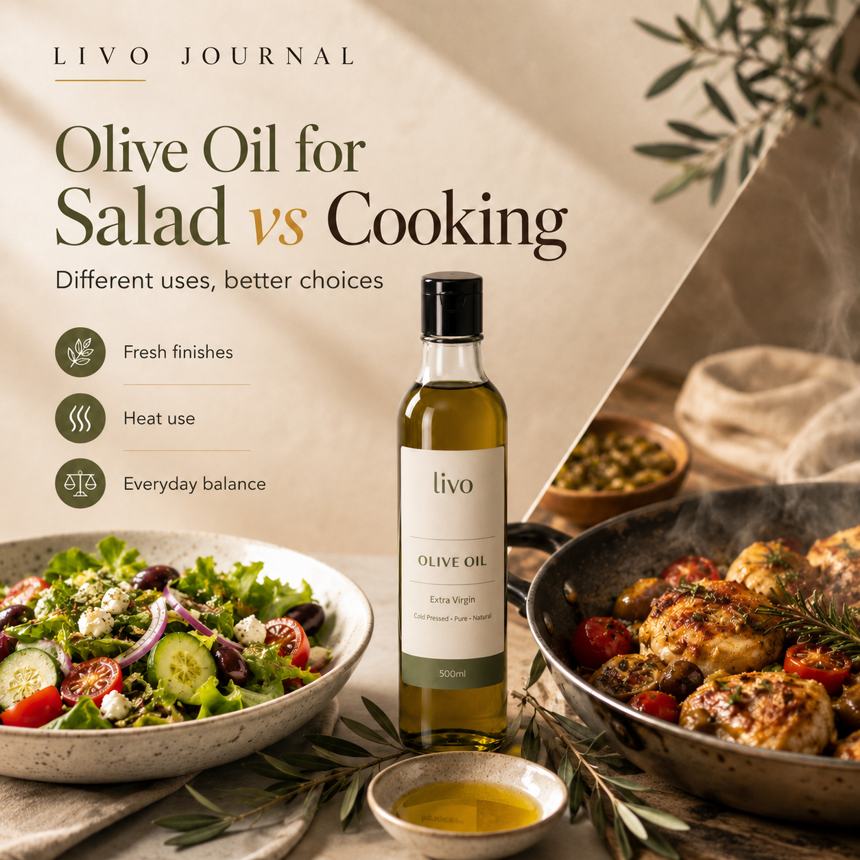 Olive Oil for Salad vs Cooking