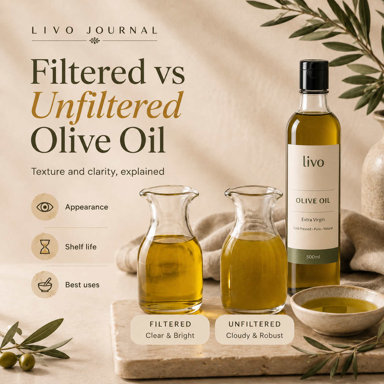 Filtered vs Unfiltered Olive Oil